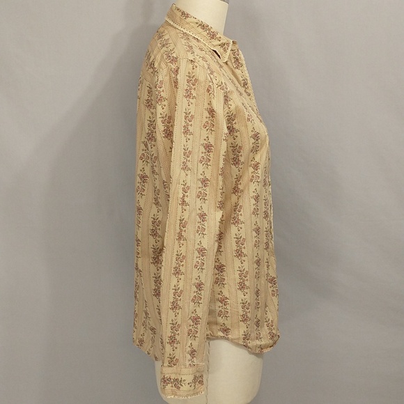 Country Charm Floral Shirt Ralph Lauren Vintage 90s Button Down Feminine Cotton - Picture 3 of 12